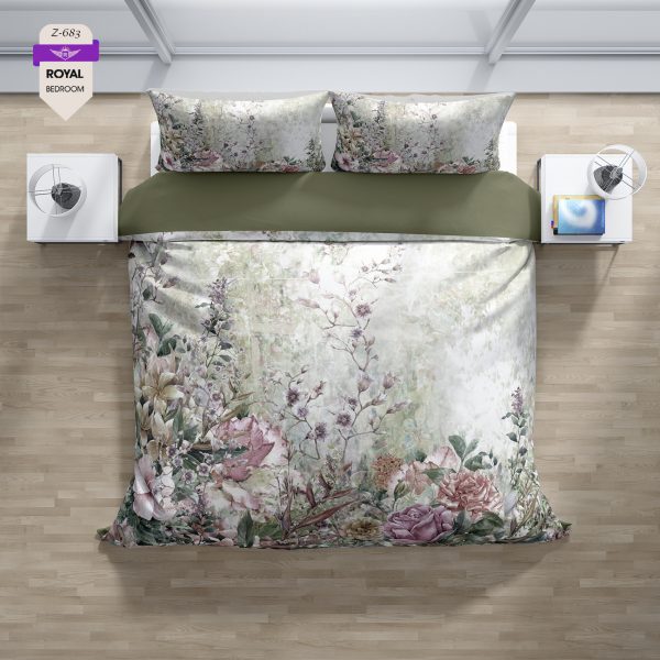 روتختی و ملحفه (دو نفره) طرح گل کد 683-Flower