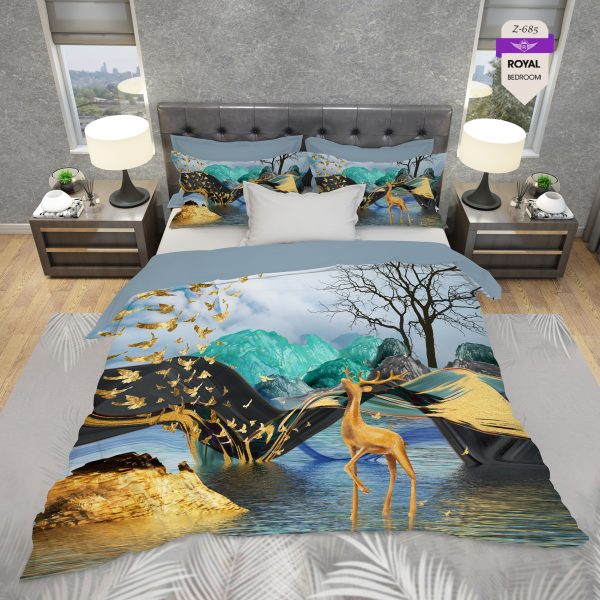 روتختی و ملحفه (دو نفره) طرح منظره کد 685-Landscape