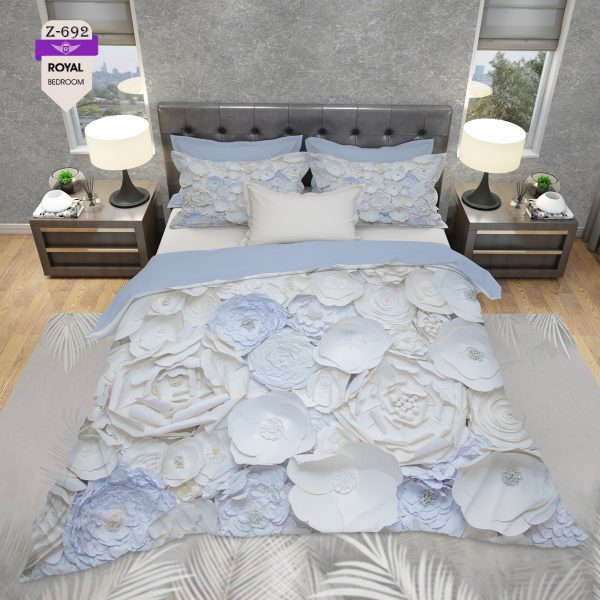 روتختی و ملحفه (دو نفره) طرح گل کد 692-Flower