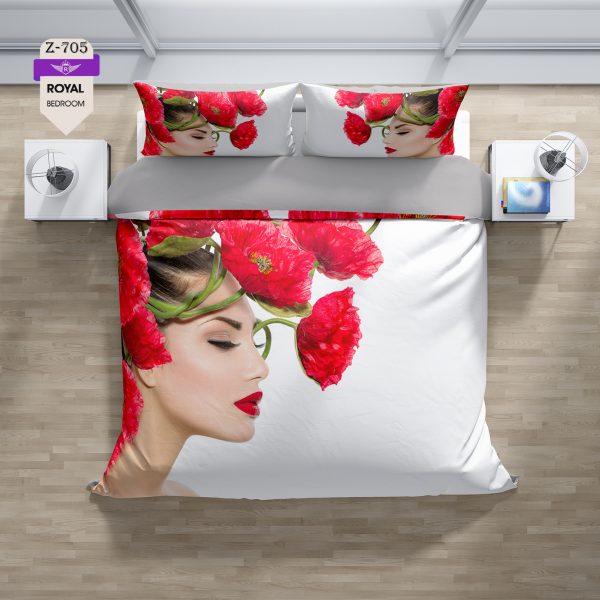 روتختی و ملحفه (دو نفره) طرح دختر کد 705-Girl