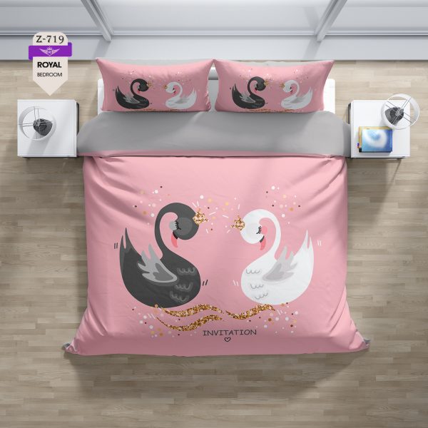 روتختی و ملحفه (دو نفره) طرح قو کد 719-Swan