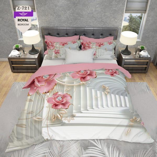 روتختی و ملحفه (دو نفره) طرح گل کد 721-Flower