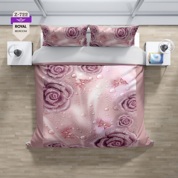 روتختی و ملحفه (دو نفره) طرح گل کد 722-Flower
