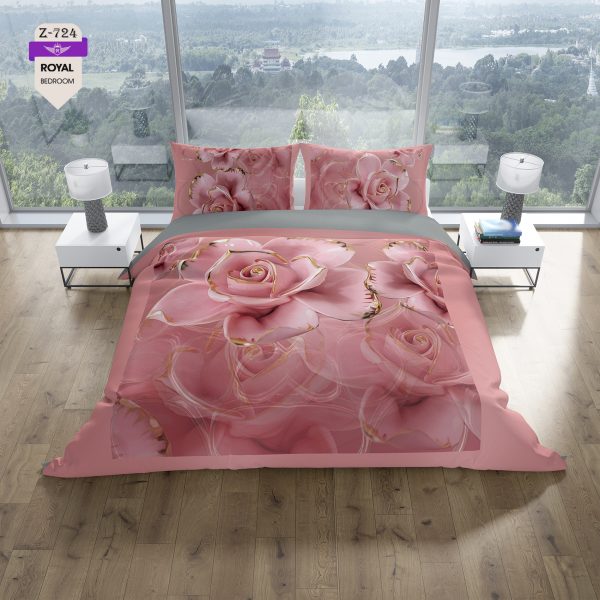 روتختی و ملحفه (دو نفره) طرح گل کد 724-Flower