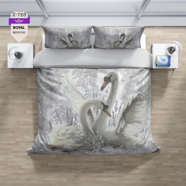 روتختی و ملحفه (دو نفره) طرح قو کد 728-Swan
