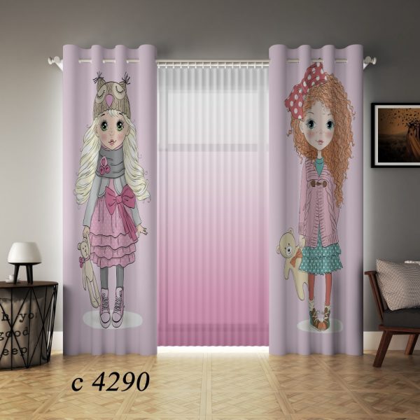 پرده چاپی طرح دختر C4290