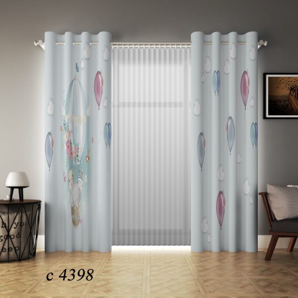 پرده چاپی طرح فیل در بالن C4398