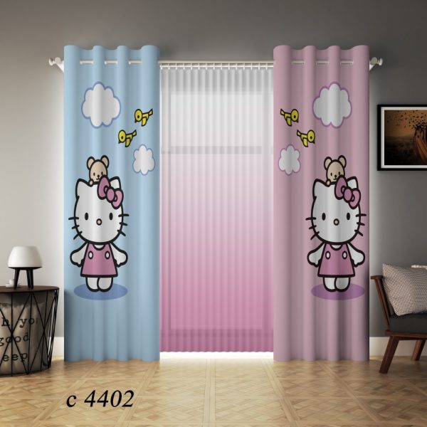 پرده چاپی طرح کیتی C4402