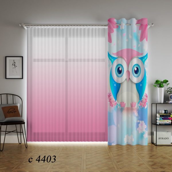 پرده چاپی طرح جغد C4403