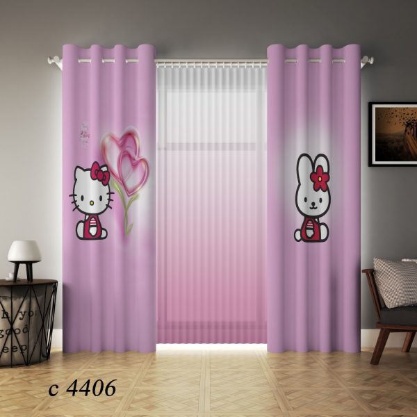 پرده چاپی طرح کیتی C4406