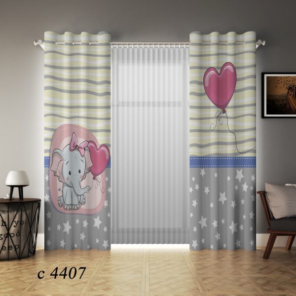 پرده چاپی طرح فیل C4407