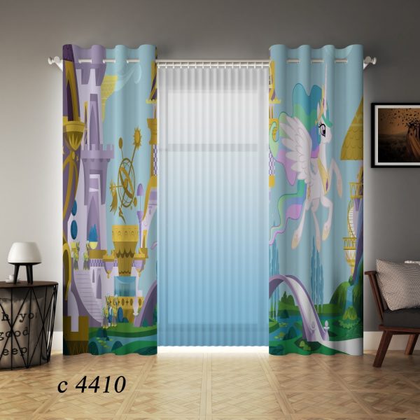 پرده چاپی طرح یونیکورن C4410