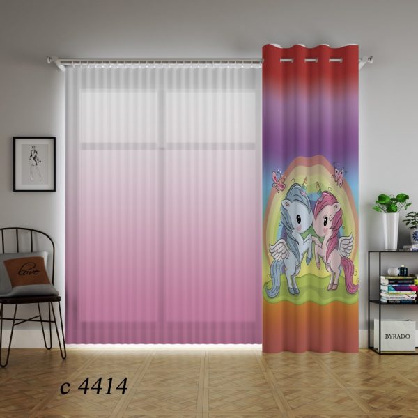 پرده چاپی طرح یونیکورن C4414