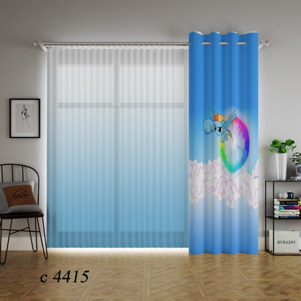 پرده چاپی طرح یونیکورن C4415