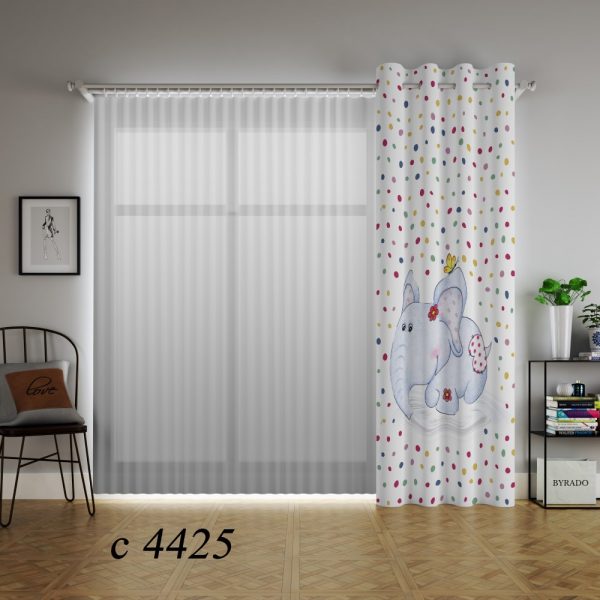 پرده چاپی طرح فیل C4425