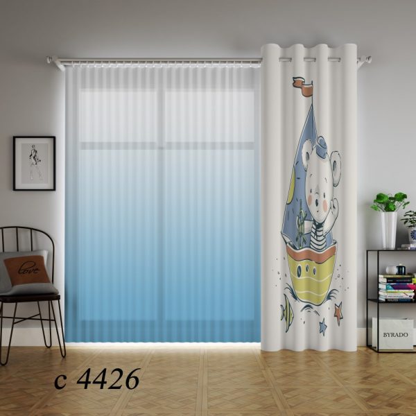 پرده چاپی طرح خرس در کشتی C4426