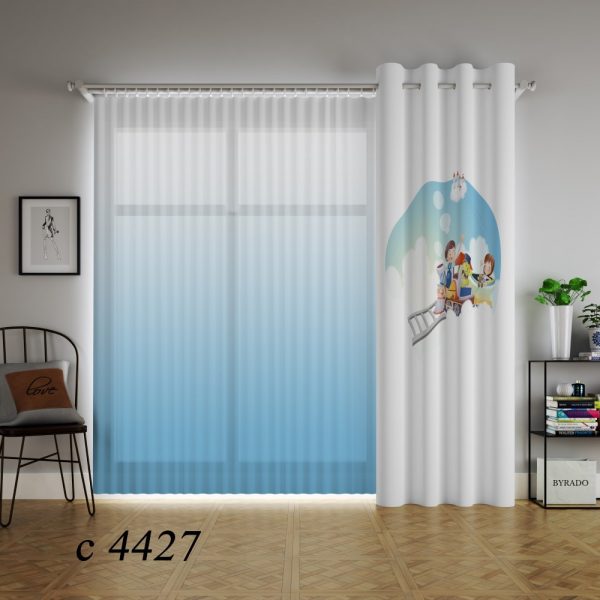 پرده چاپی بچه و قطار C4427