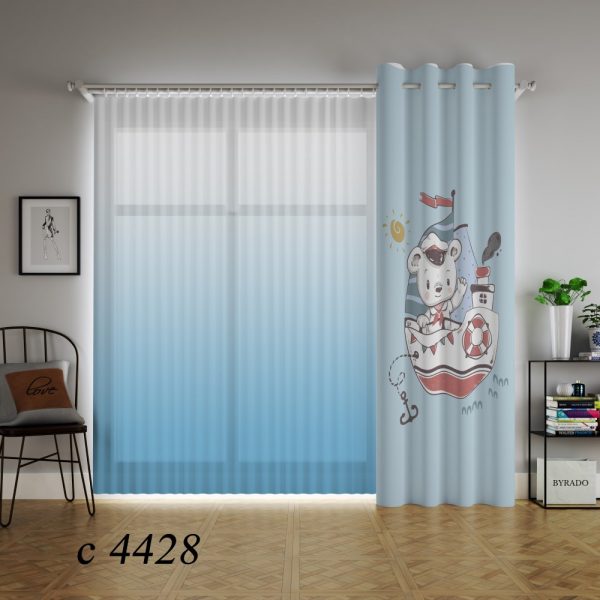 پرده چاپی طرح خرس در کشتی C4428