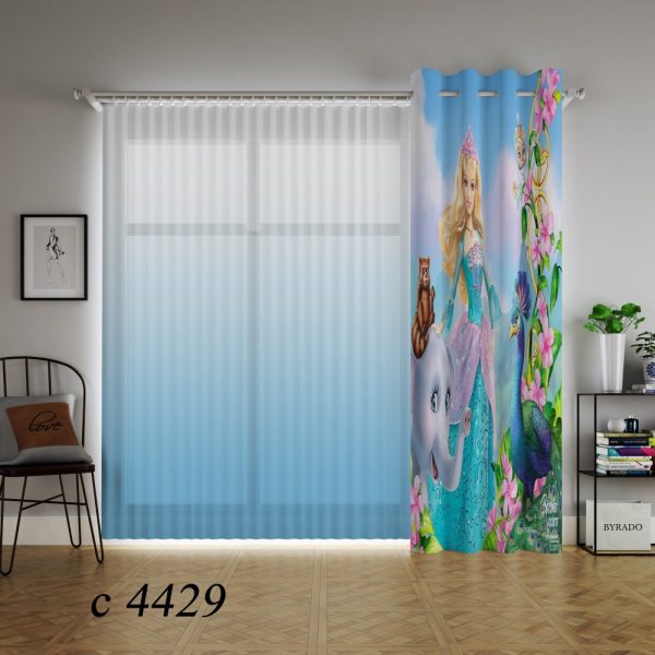 پرده چاپی طرح باربی C4429