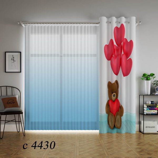 پرده چاپی طرح خرس C4430