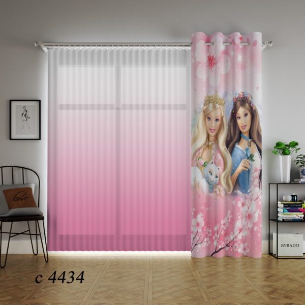 پرده چاپی طرح باربی C4434