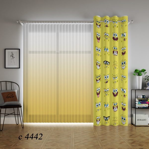 پرده چاپی طرح باب اسفنجی C4442