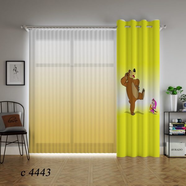 پرده چاپی طرح ماشا میشا C4443