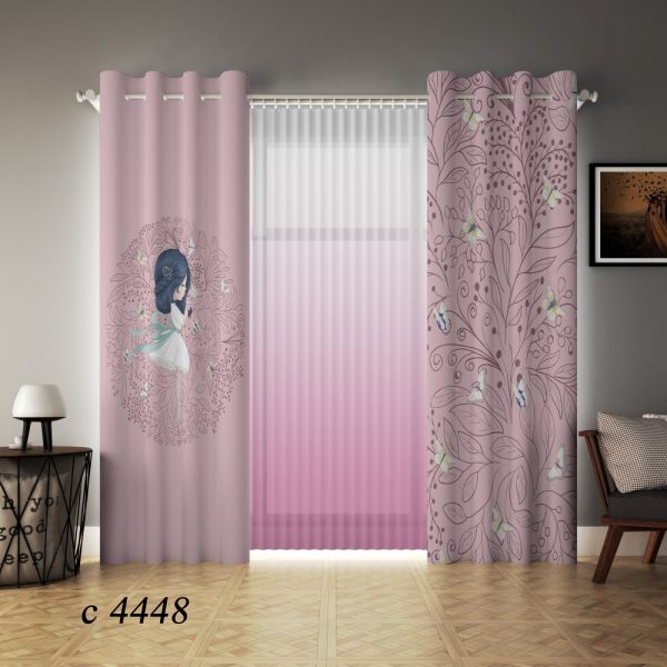 پرده چاپی طرح دختر C4448