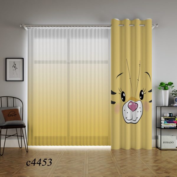 پرده چاپی طرح پلنگ C4453