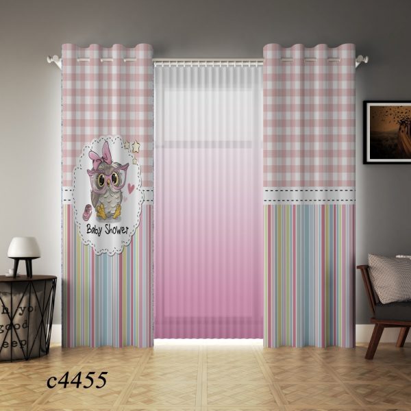 پرده چاپی طرح جغد C4455