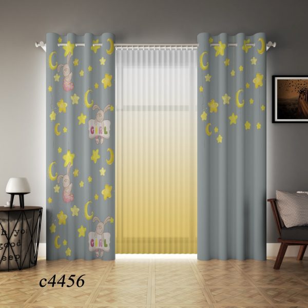 پرده چاپی طرح آسمون پر ستاره C4456