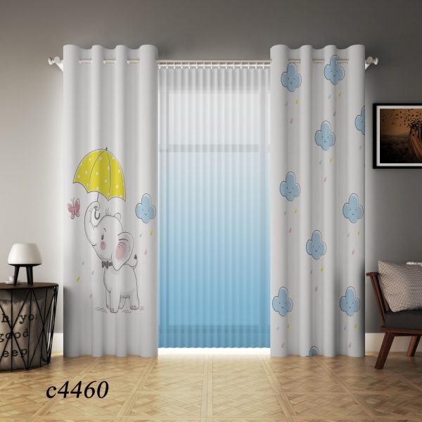 پرده چاپی طرح فیل کوچولو C4460