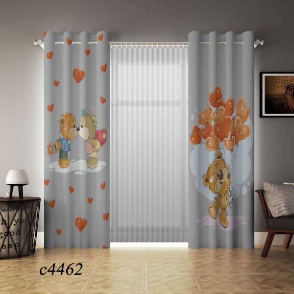 پرده چاپی طرح خرس عاشق C4462