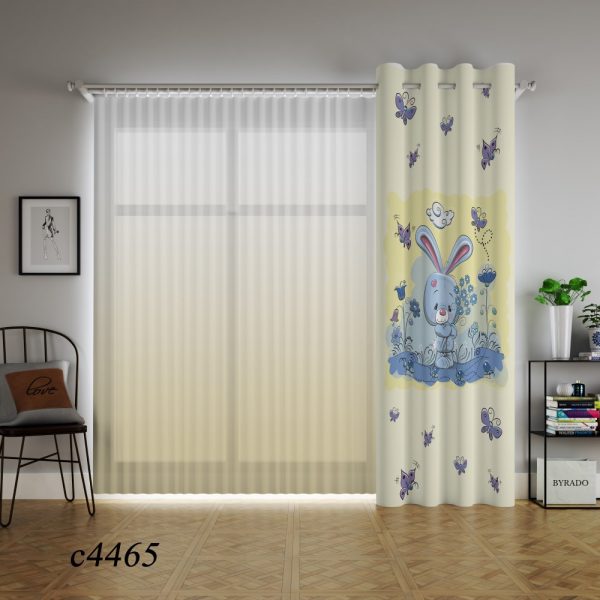 پرده چاپی طرح خرگوش C4465