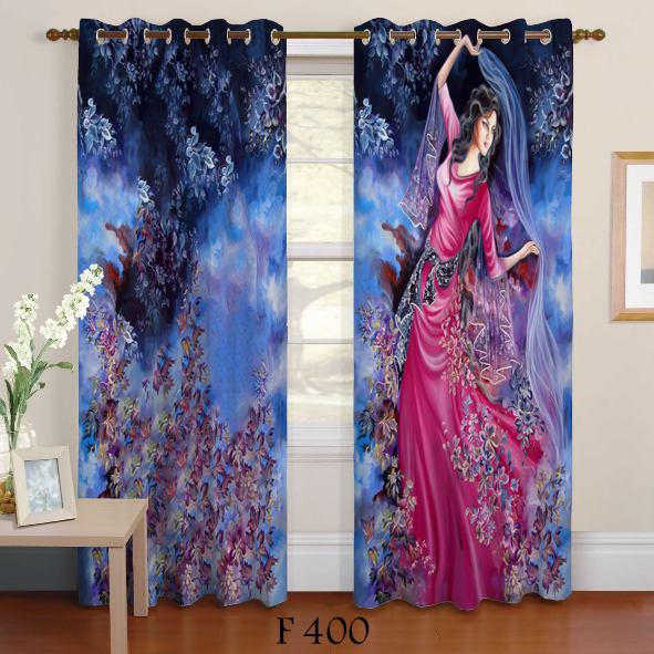 پرده چاپی طرح دختر F400