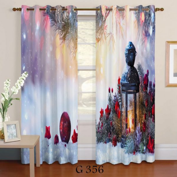 پرده چاپی طرح برف G356