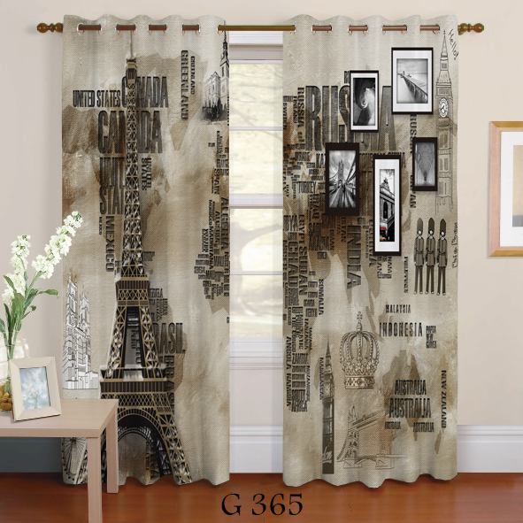 پرده چاپی طرح پاریس G365