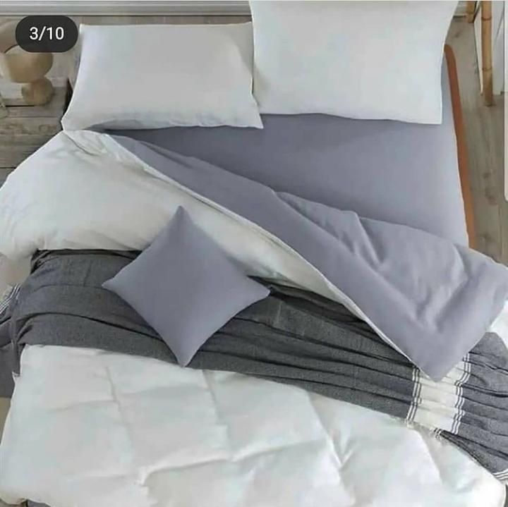 روتختی و ملحفه (دو نفره) طرح ساده سفید و نوک مدادی کد A10