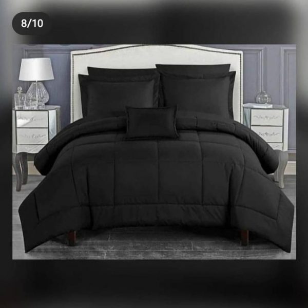 روتختی و ملحفه (دو نفره) طرح ساده سیاه کد A16