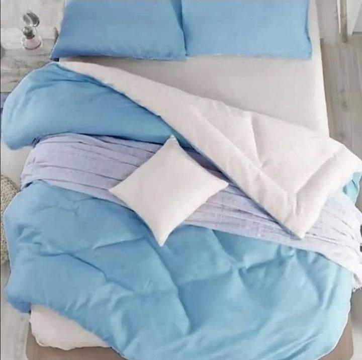 روتختی و ملحفه (دو نفره) طرح ساده آبی آسمانی کد A17