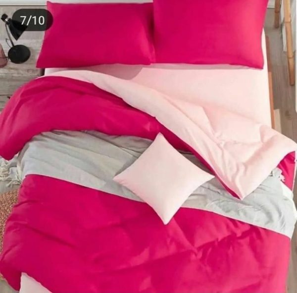 روتختی و ملحفه (دو نفره) طرح ساده صورتی کد A22