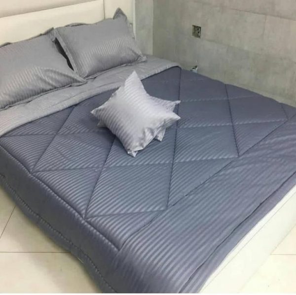 روتختی و ملحفه (دو نفره) طرح ساده نوک مدادی و بنفش کد A23