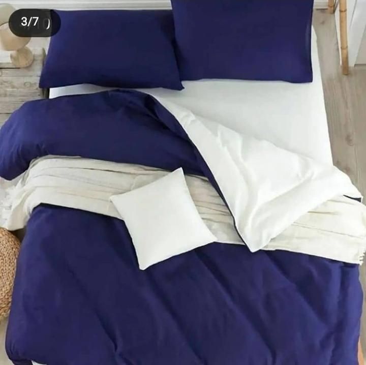 روتختی و ملحفه (دو نفره) طرح ساده بنفش و سفید کد A24