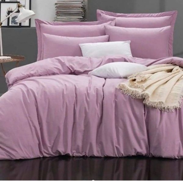 روتختی و ملحفه (دو نفره) طرح ساده صورتی کد A34