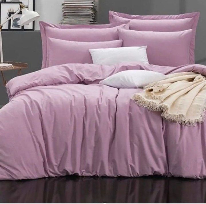 روتختی و ملحفه (دو نفره) طرح ساده صورتی کد A34