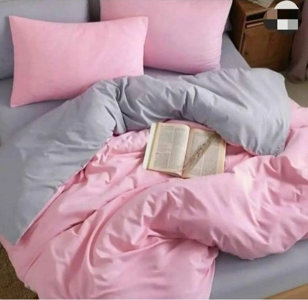 روتختی و ملحفه (دو نفره) طرح ساده صورتی کد A36