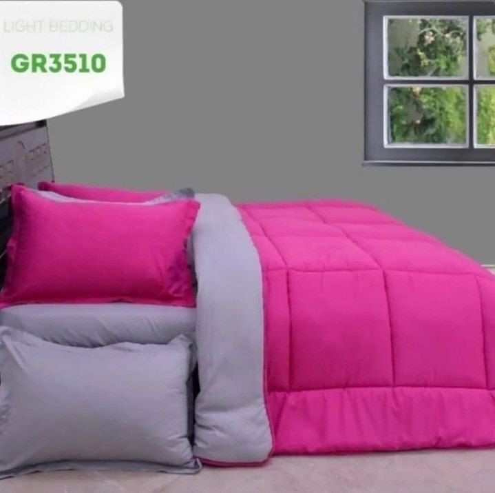 روتختی و ملحفه (دو نفره) طرح ساده صورتی کد GR3510