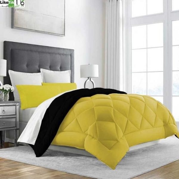 روتختی و ملحفه (دو نفره) طرح ساده زرد کد A07