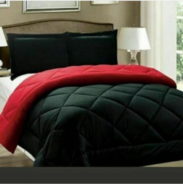 روتختی و ملحفه (دو نفره) طرح ساده سیاه و قرمز کد A09