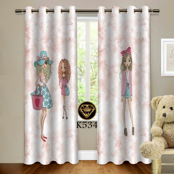 پرده چاپی طرح انیمیشن دختر K534